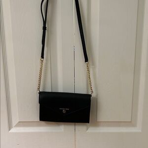 Michael Kors Black Crossbody with Gold Chain